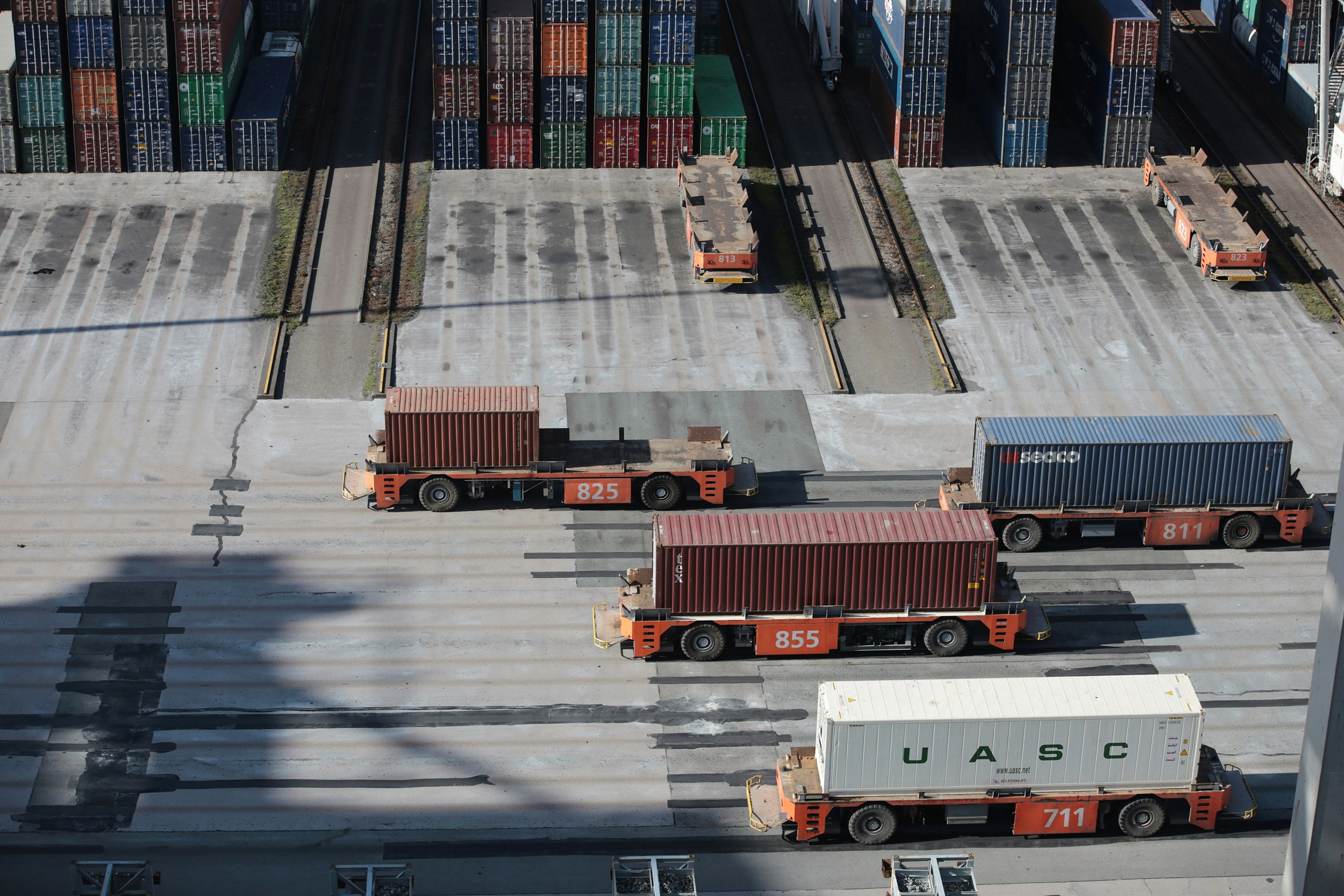 parked trucks